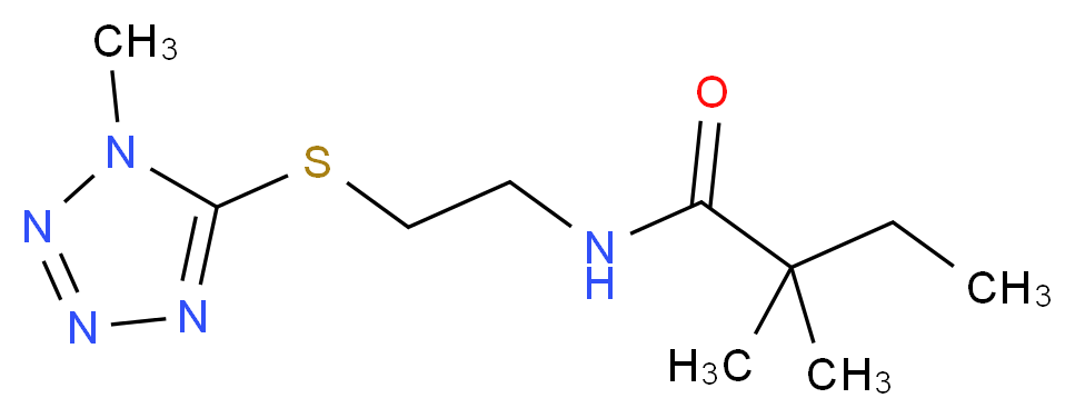 2,2-dimethyl-N-{2-[(1-methyl-1H-tetrazol-5-yl)thio]ethyl}butanamide_分子结构_CAS_)
