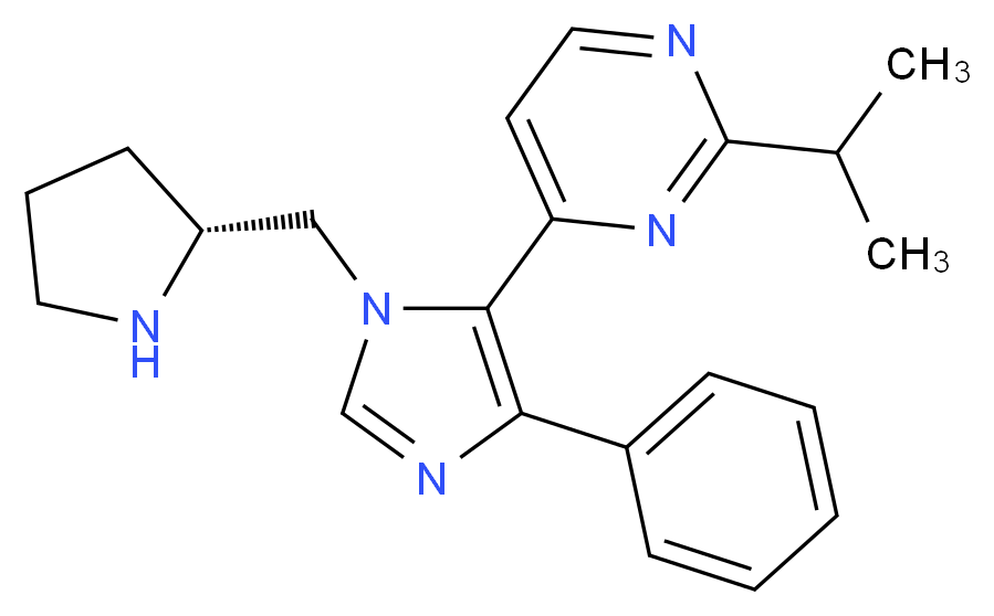 2-isopropyl-4-{4-phenyl-1-[(2R)-pyrrolidin-2-ylmethyl]-1H-imidazol-5-yl}pyrimidine_分子结构_CAS_)