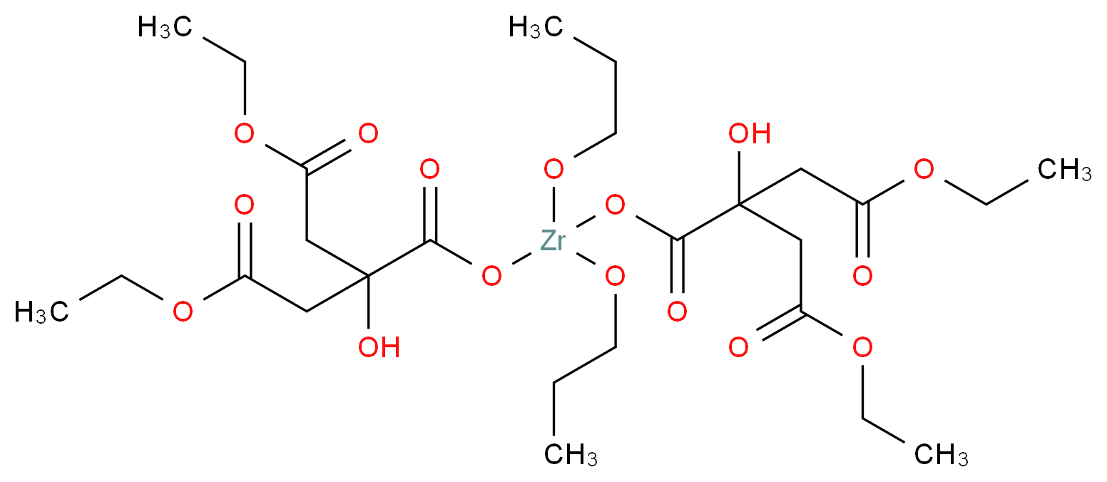 2-{[4-ethoxy-2-(2-ethoxy-2-oxoethyl)-2-hydroxy-4-oxobutanoyl]oxy}dipropoxyzirconio 1,3-diethyl 2-hydroxypropane-1,2,3-tricarboxylate_分子结构_CAS_308847-92-9