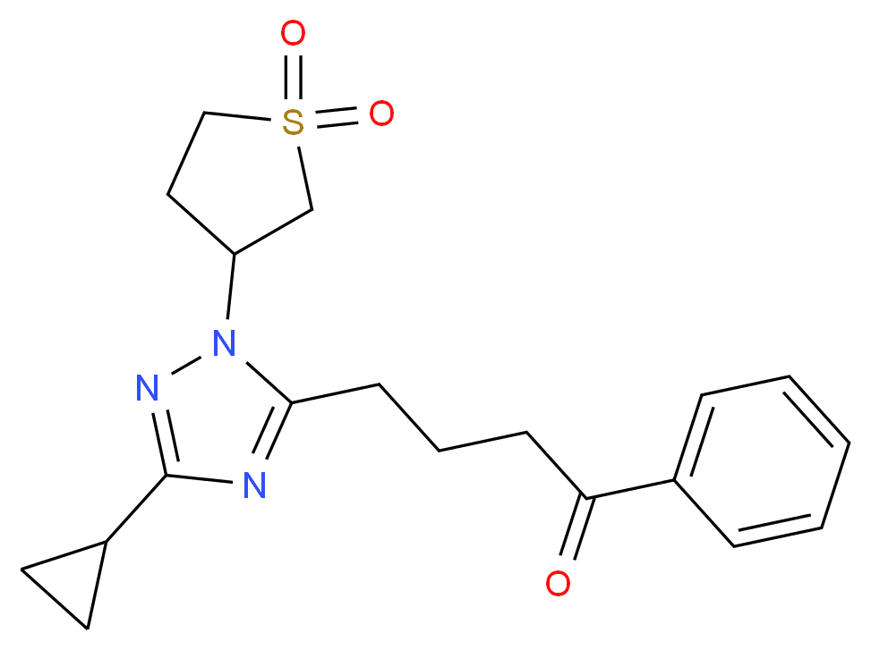 4-[3-cyclopropyl-1-(1,1-dioxidotetrahydro-3-thienyl)-1H-1,2,4-triazol-5-yl]-1-phenylbutan-1-one_分子结构_CAS_)