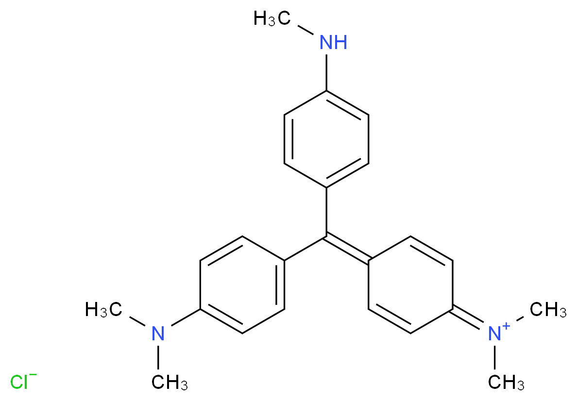 4-{[4-(dimethylamino)phenyl][4-(methylamino)phenyl]methylidene}-N,N-dimethylcyclohexa-2,5-dien-1-iminium chloride_分子结构_CAS_8004-87-3