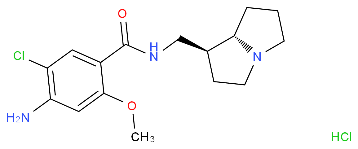 N-[(1S,7aS)-hexahydro-1H-pyrrolizin-1-ylmethyl]-4-amino-5-chloro-2-methoxybenzamide hydrochloride_分子结构_CAS_879208-42-1