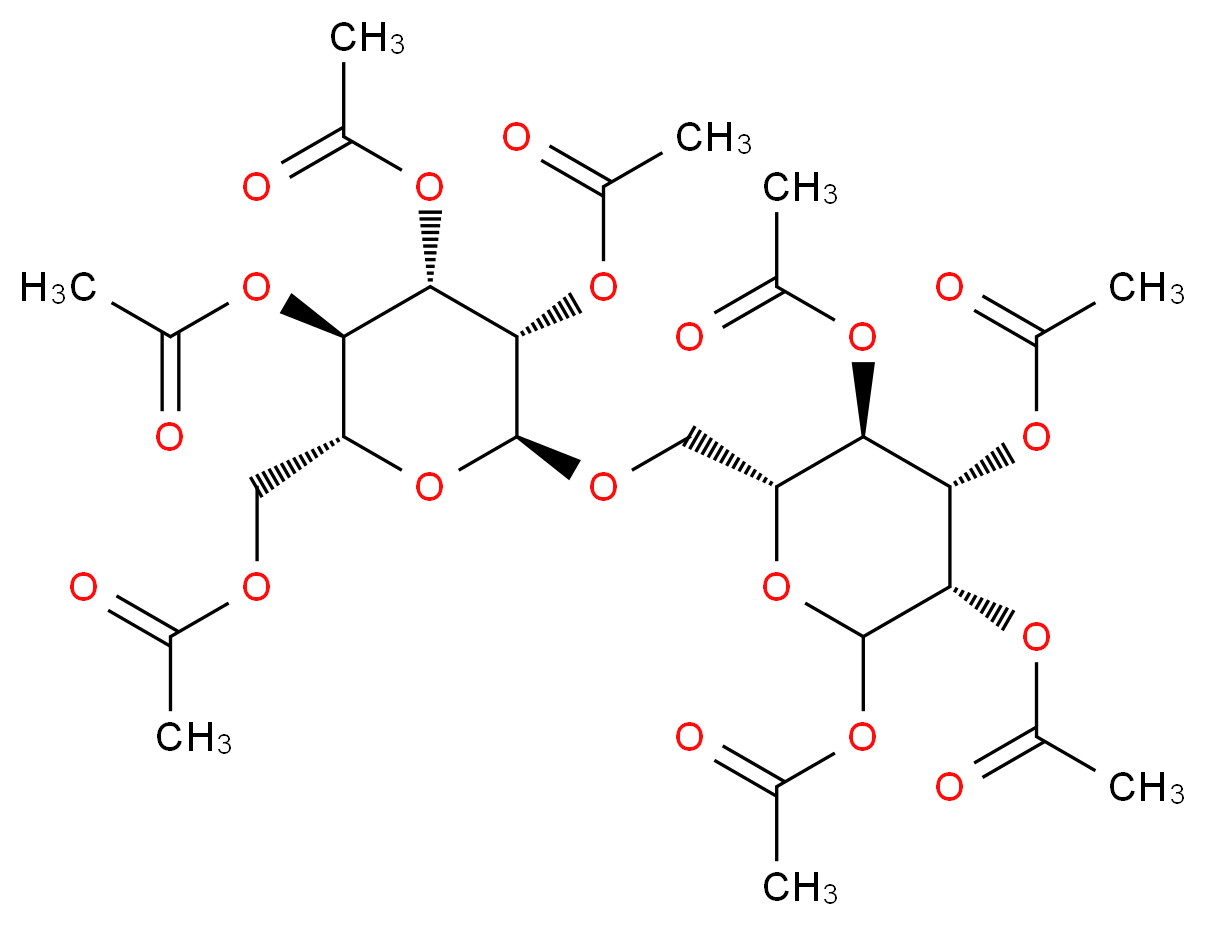 Acetyl 6-O-(2,3,4,6-Tetra-O-acetyl-α-D-mannopyranosyl)-2,3,4-tri-O-acetyl-D-mannopyrannose_分子结构_CAS_123809-60-9)