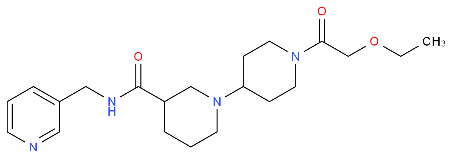 1'-(ethoxyacetyl)-N-(pyridin-3-ylmethyl)-1,4'-bipiperidine-3-carboxamide_分子结构_CAS_)