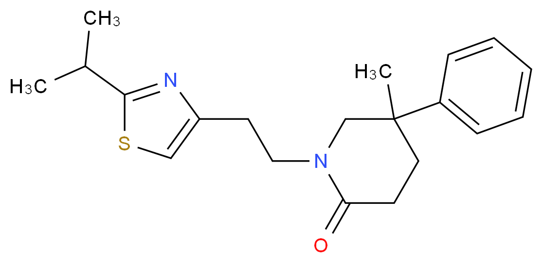 1-[2-(2-isopropyl-1,3-thiazol-4-yl)ethyl]-5-methyl-5-phenylpiperidin-2-one_分子结构_CAS_)
