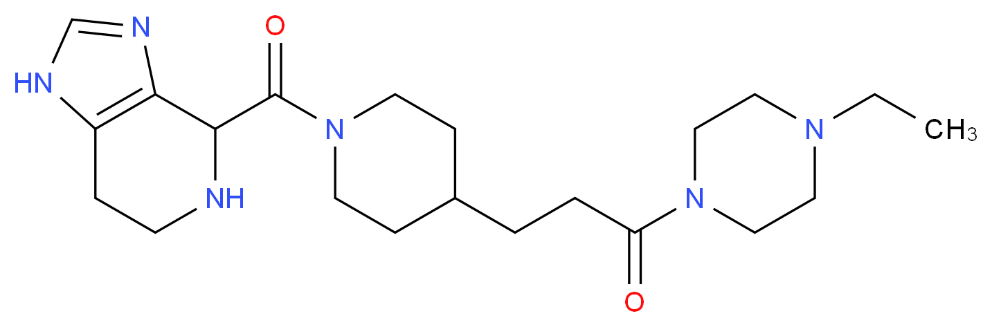 4-({4-[3-(4-ethylpiperazin-1-yl)-3-oxopropyl]piperidin-1-yl}carbonyl)-4,5,6,7-tetrahydro-1H-imidazo[4,5-c]pyridine_分子结构_CAS_)