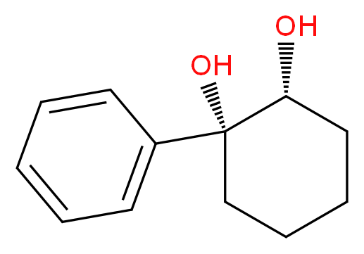 (R,R)-(-)-1-苯基环己烷-顺式-1,2-二醇_分子结构_CAS_125132-75-4)