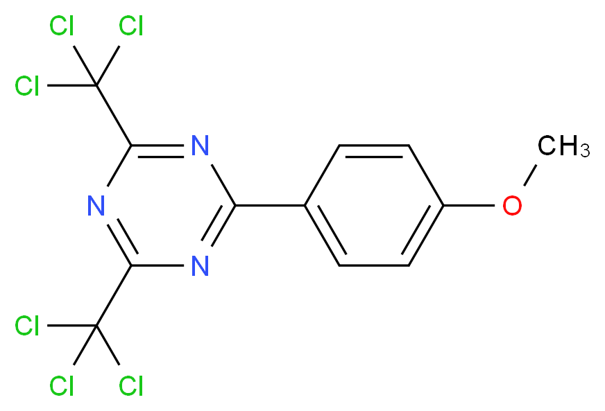 4,6-Bis(trichloromethyl)-2-(4-methoxyphenyl)-1,3,5-triazine_分子结构_CAS_3584-23-4)