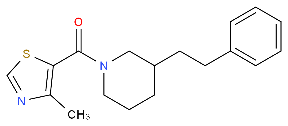 1-[(4-methyl-1,3-thiazol-5-yl)carbonyl]-3-(2-phenylethyl)piperidine_分子结构_CAS_)
