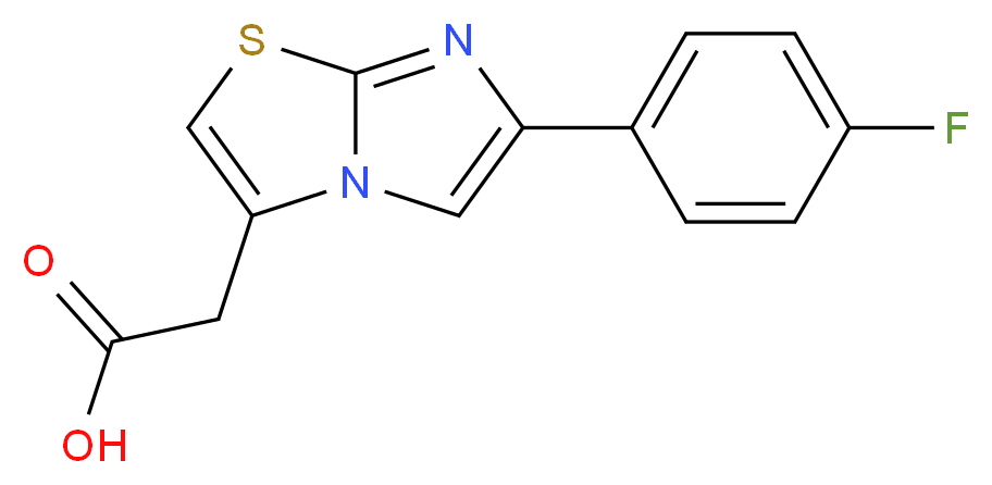 [6-(4-fluorophenyl)imidazo[2,1-b][1,3]thiazol-3-yl]acetic acid_分子结构_CAS_878259-69-9)