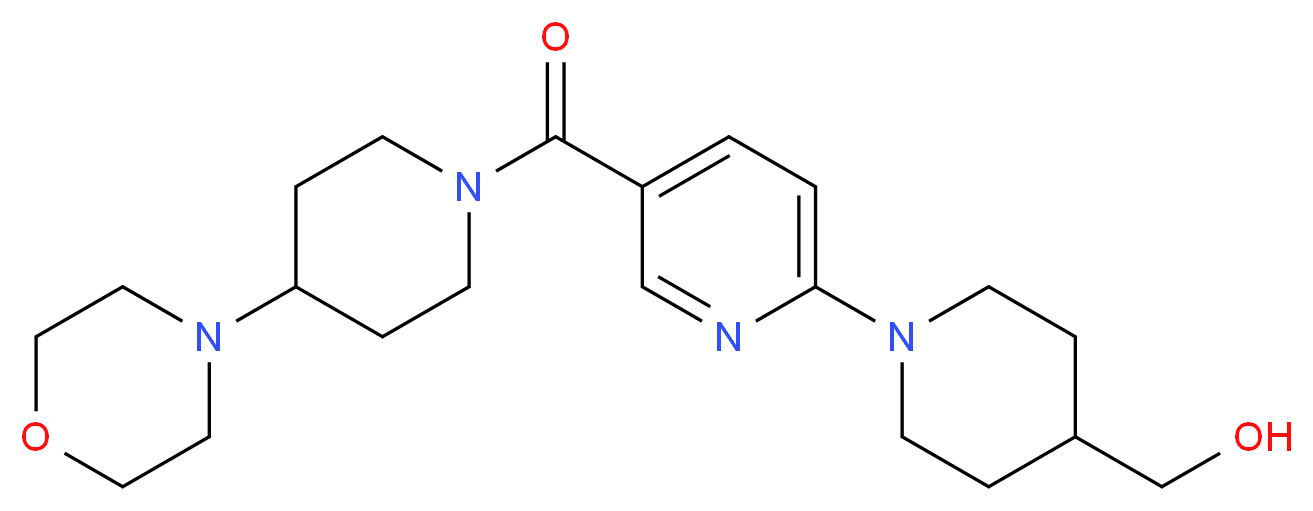 (1-{5-[(4-morpholin-4-ylpiperidin-1-yl)carbonyl]pyridin-2-yl}piperidin-4-yl)methanol_分子结构_CAS_)