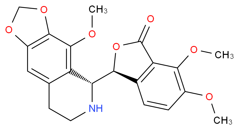 (3S)-6,7-dimethoxy-3-[(5R)-4-methoxy-2H,5H,6H,7H,8H-[1,3]dioxolo[4,5-g]isoquinolin-5-yl]-1,3-dihydro-2-benzofuran-1-one_分子结构_CAS_36017-64-8