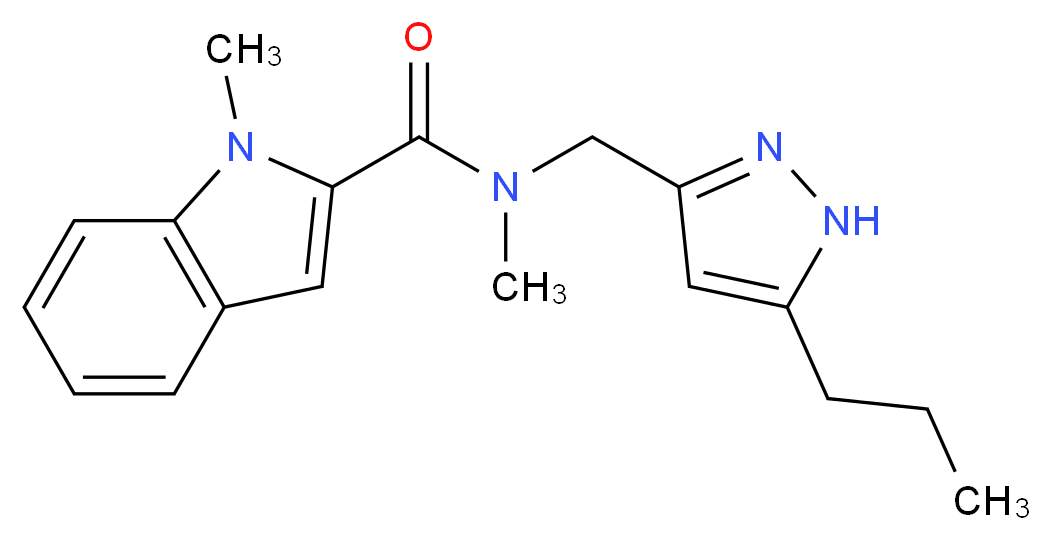 N,1-dimethyl-N-[(5-propyl-1H-pyrazol-3-yl)methyl]-1H-indole-2-carboxamide_分子结构_CAS_)