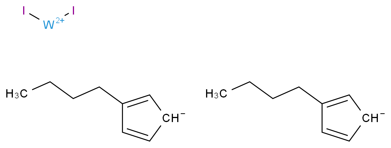 bis(3-butylcyclopenta-2,4-dien-1-ide); diiodotungstenbis(ylium)_分子结构_CAS_90023-21-5
