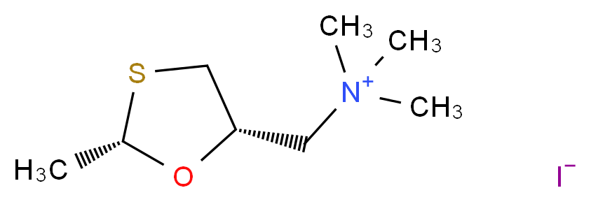 trimethyl({[(2S,5S)-2-methyl-1,3-oxathiolan-5-yl]methyl})azanium iodide_分子结构_CAS_76541-57-6