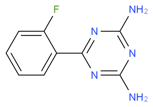 2,4-Diamino-6-(2-fluorophenyl)-1,3,5-triazine_分子结构_CAS_30530-42-5)