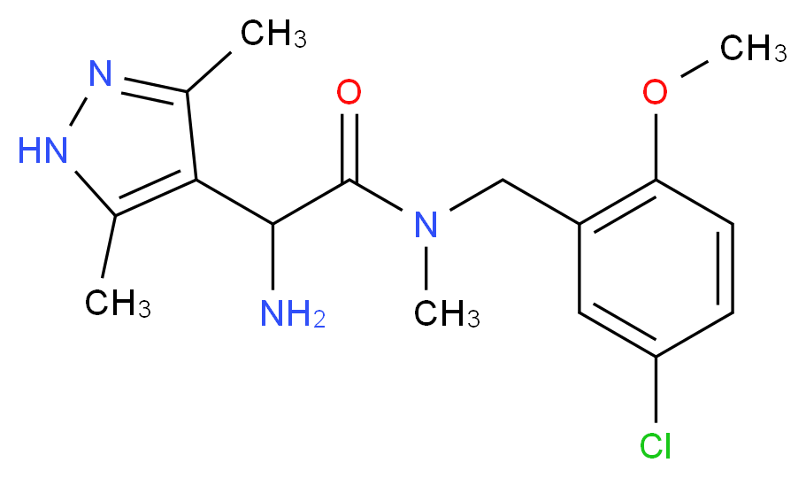 2-amino-N-(5-chloro-2-methoxybenzyl)-2-(3,5-dimethyl-1H-pyrazol-4-yl)-N-methylacetamide_分子结构_CAS_)