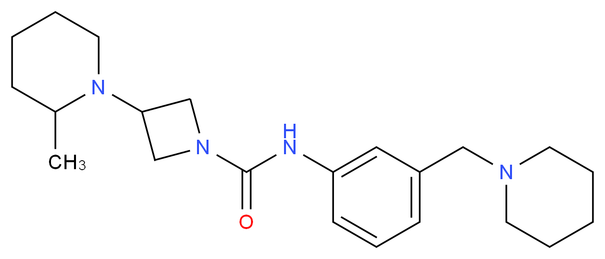 3-(2-methylpiperidin-1-yl)-N-[3-(piperidin-1-ylmethyl)phenyl]azetidine-1-carboxamide_分子结构_CAS_)