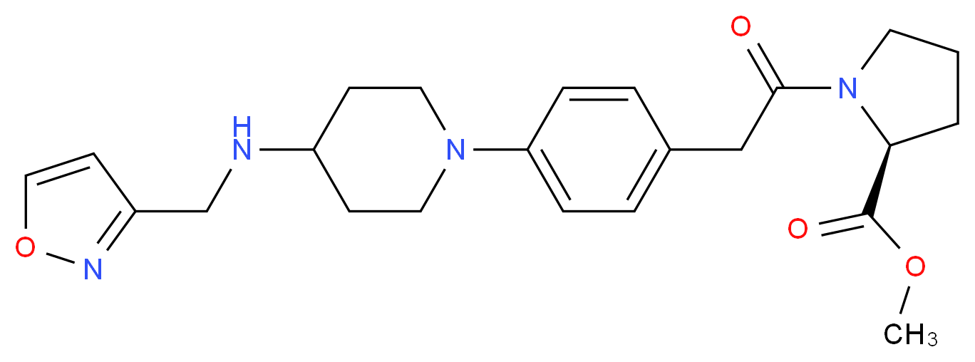 methyl 1-[(4-{4-[(3-isoxazolylmethyl)amino]-1-piperidinyl}phenyl)acetyl]-L-prolinate_分子结构_CAS_)