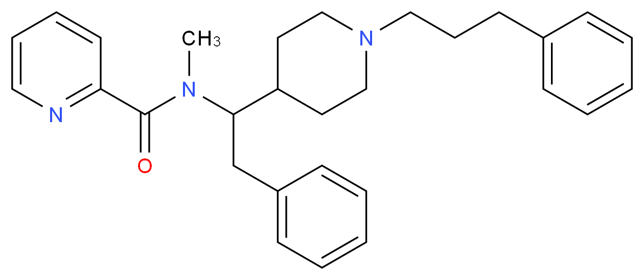 N-methyl-N-{2-phenyl-1-[1-(3-phenylpropyl)-4-piperidinyl]ethyl}-2-pyridinecarboxamide_分子结构_CAS_)