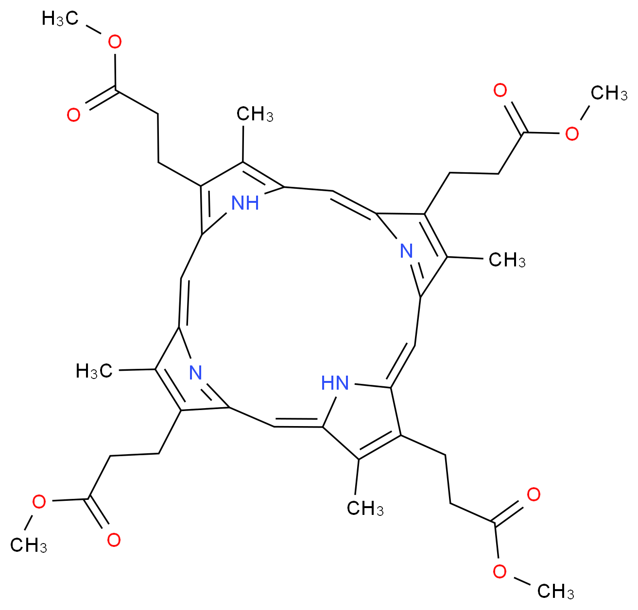 COPROPORPHYRIN I TETRAMETHYL ESTER_分子结构_CAS_25767-20-8)