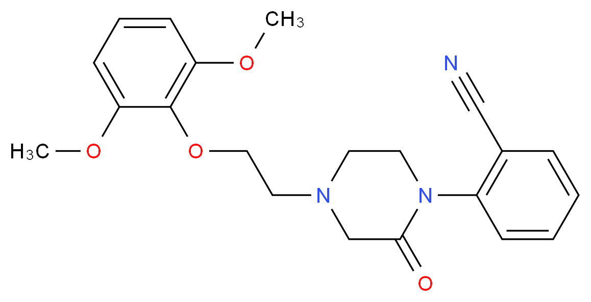 2-{4-[2-(2,6-dimethoxyphenoxy)ethyl]-2-oxo-1-piperazinyl}benzonitrile_分子结构_CAS_)