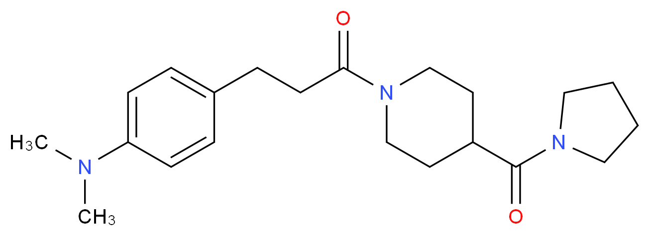 N,N-dimethyl-4-{3-oxo-3-[4-(1-pyrrolidinylcarbonyl)-1-piperidinyl]propyl}aniline_分子结构_CAS_)