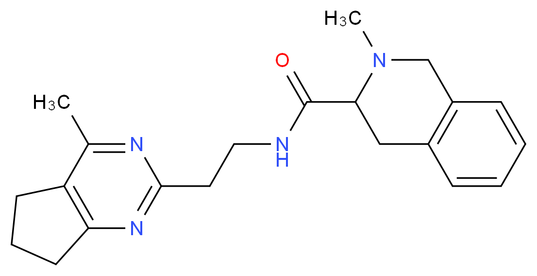 2-methyl-N-[2-(4-methyl-6,7-dihydro-5H-cyclopenta[d]pyrimidin-2-yl)ethyl]-1,2,3,4-tetrahydro-3-isoquinolinecarboxamide_分子结构_CAS_)