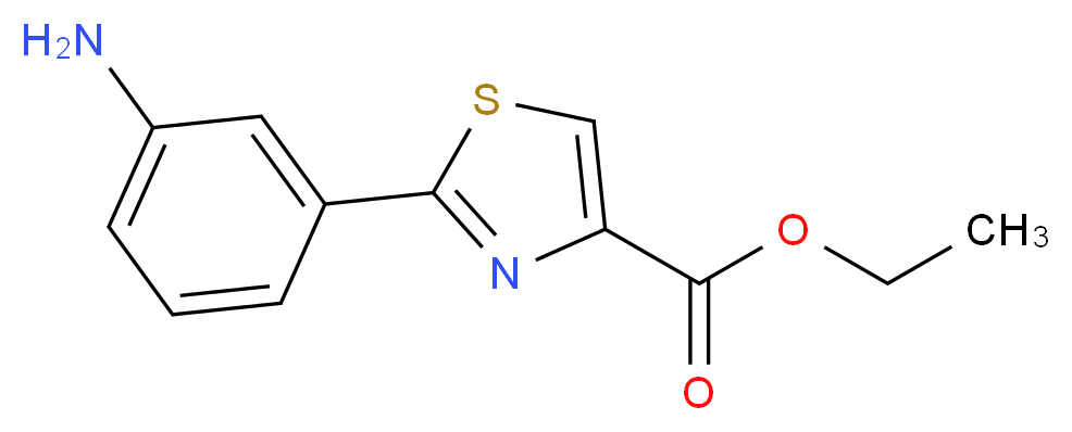 2-(3-AMINO-PHENYL)-THIAZOLE-4-CARBOXYLIC ACID ETHYL ESTER_分子结构_CAS_885278-66-0)