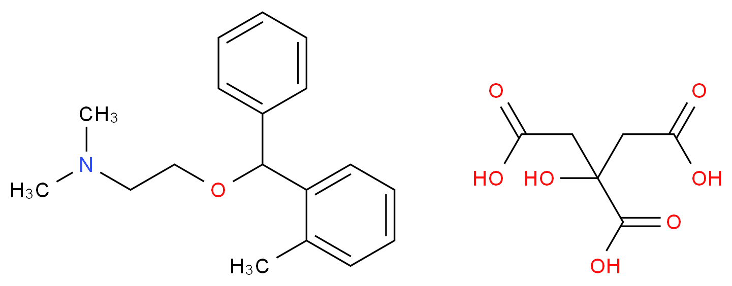 2-hydroxypropane-1,2,3-tricarboxylic acid; dimethyl({2-[(2-methylphenyl)(phenyl)methoxy]ethyl})amine_分子结构_CAS_)