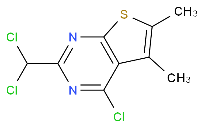 4-chloro-2-(dichloromethyl)-5,6-dimethylthieno[2,3-d]pyrimidine_分子结构_CAS_128276-98-2