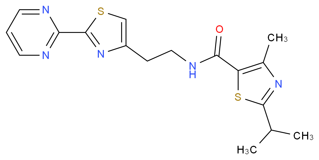 2-isopropyl-4-methyl-N-{2-[2-(2-pyrimidinyl)-1,3-thiazol-4-yl]ethyl}-1,3-thiazole-5-carboxamide_分子结构_CAS_)