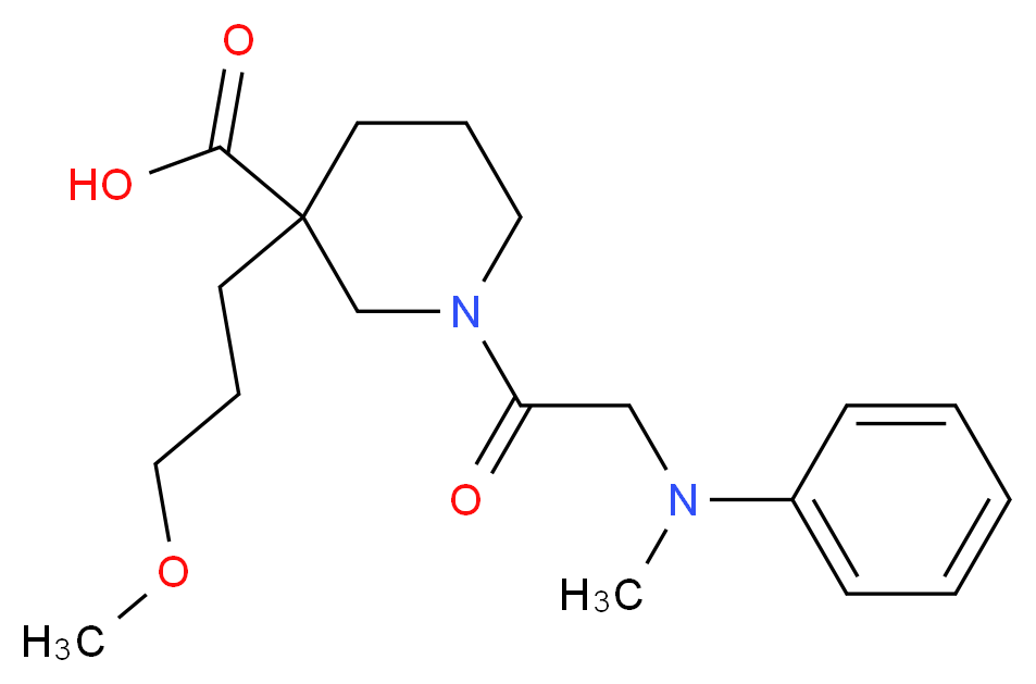 3-(3-methoxypropyl)-1-(N-methyl-N-phenylglycyl)piperidine-3-carboxylic acid_分子结构_CAS_)