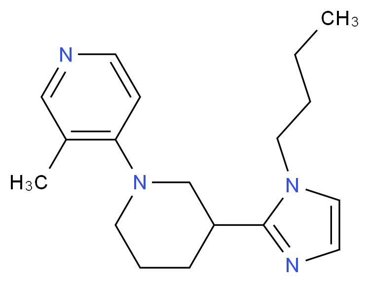 4-[3-(1-butyl-1H-imidazol-2-yl)piperidin-1-yl]-3-methylpyridine_分子结构_CAS_)