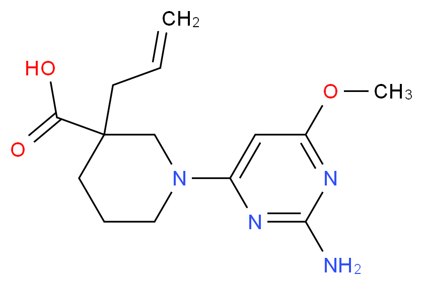 3-allyl-1-(2-amino-6-methoxy-4-pyrimidinyl)-3-piperidinecarboxylic acid_分子结构_CAS_)