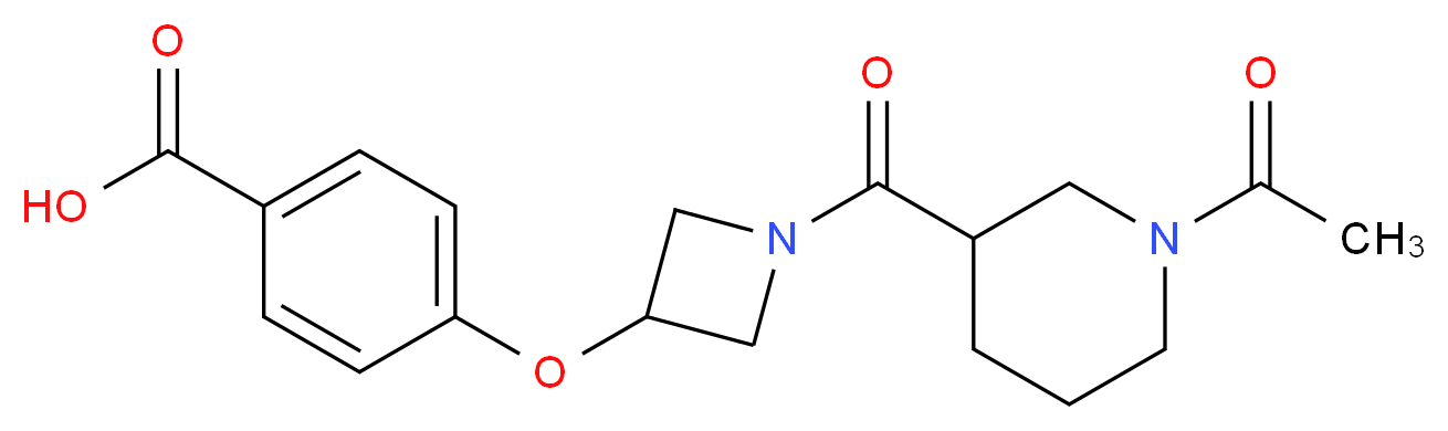 4-({1-[(1-acetyl-3-piperidinyl)carbonyl]-3-azetidinyl}oxy)benzoic acid_分子结构_CAS_)