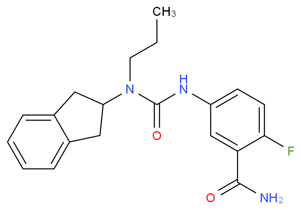5-({[2,3-dihydro-1H-inden-2-yl(propyl)amino]carbonyl}amino)-2-fluorobenzamide_分子结构_CAS_)
