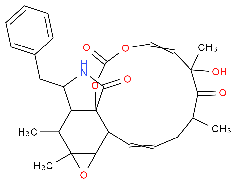 19-benzyl-7-hydroxy-7,9,16,17-tetramethyl-2,4,15-trioxa-20-azatetracyclo[11.8.0.0^{1,18}.0^{14,16}]henicosa-5,11-diene-3,8,21-trione_分子结构_CAS_36011-19-5