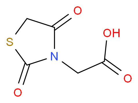 (2,4-Dioxo-1,3-thiazolidin-3-yl)acetic acid_分子结构_CAS_31061-24-2)