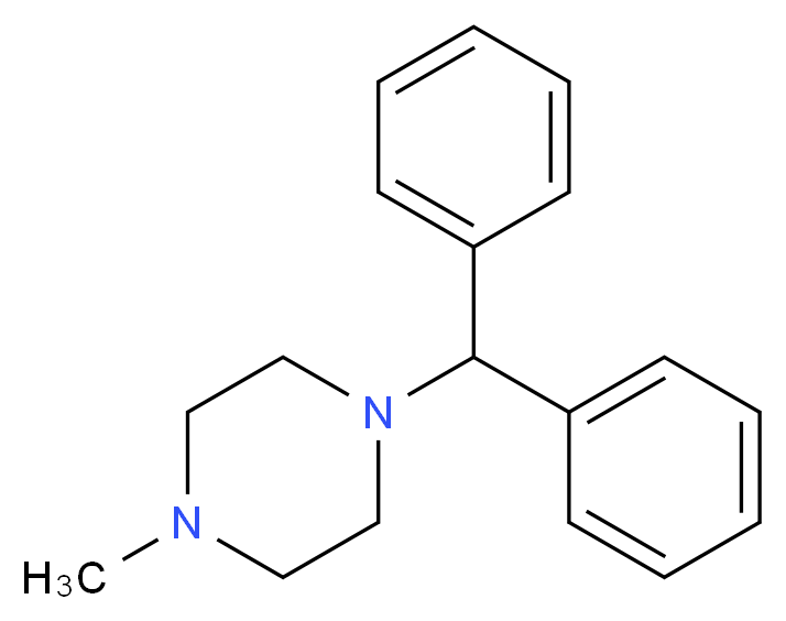 1-Benzhydryl-4-methylpiperazine_分子结构_CAS_303-25-3)