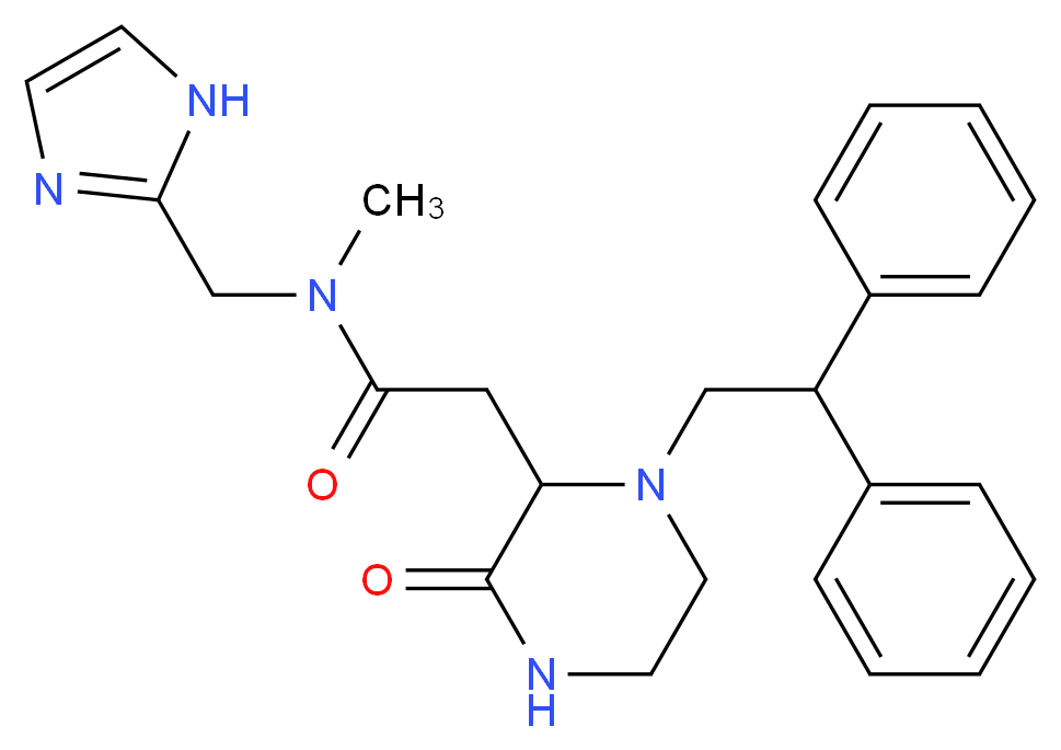 2-[1-(2,2-diphenylethyl)-3-oxo-2-piperazinyl]-N-(1H-imidazol-2-ylmethyl)-N-methylacetamide_分子结构_CAS_)