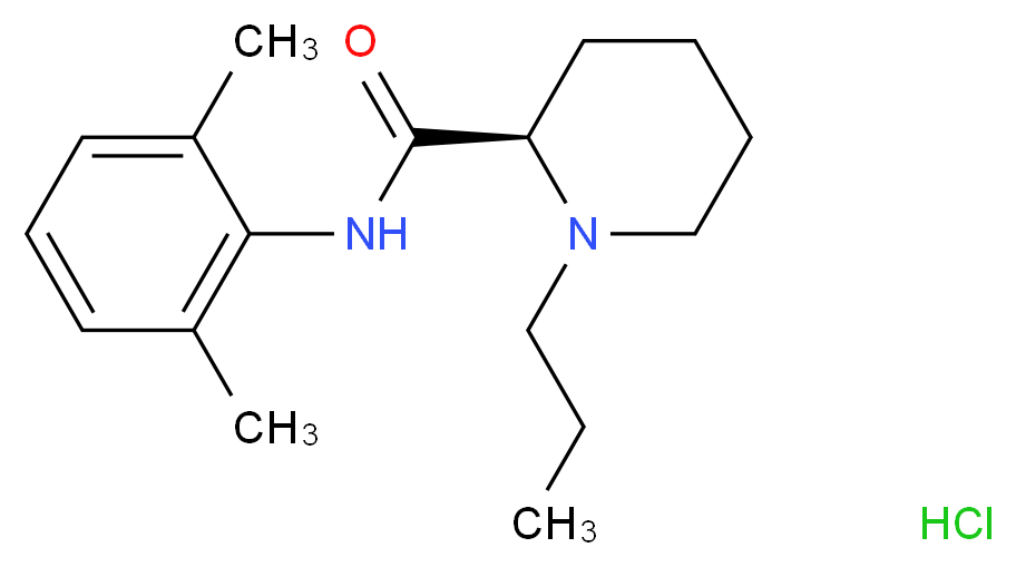 (2R)-N-(2,6-dimethylphenyl)-1-propylpiperidine-2-carboxamide hydrochloride_分子结构_CAS_112773-90-7