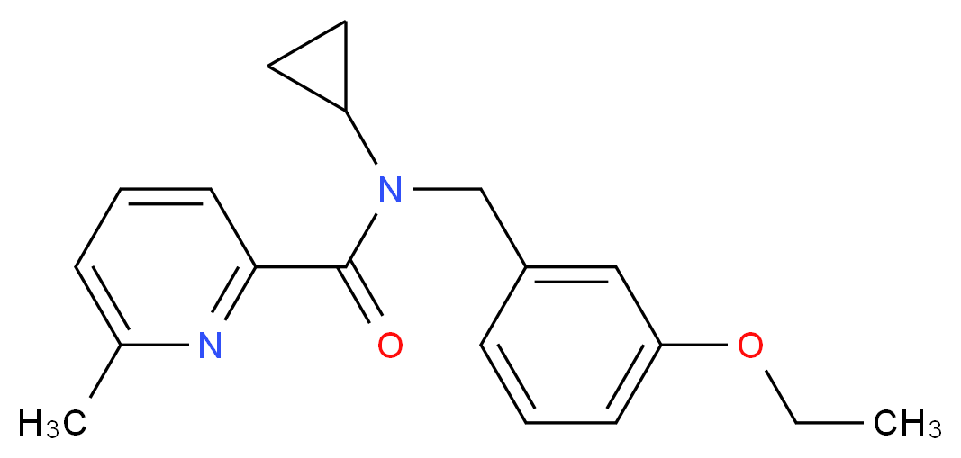 N-cyclopropyl-N-(3-ethoxybenzyl)-6-methylpyridine-2-carboxamide_分子结构_CAS_)