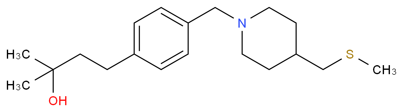 2-methyl-4-[4-({4-[(methylthio)methyl]-1-piperidinyl}methyl)phenyl]-2-butanol_分子结构_CAS_)
