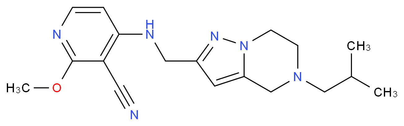 4-{[(5-isobutyl-4,5,6,7-tetrahydropyrazolo[1,5-a]pyrazin-2-yl)methyl]amino}-2-methoxynicotinonitrile_分子结构_CAS_)