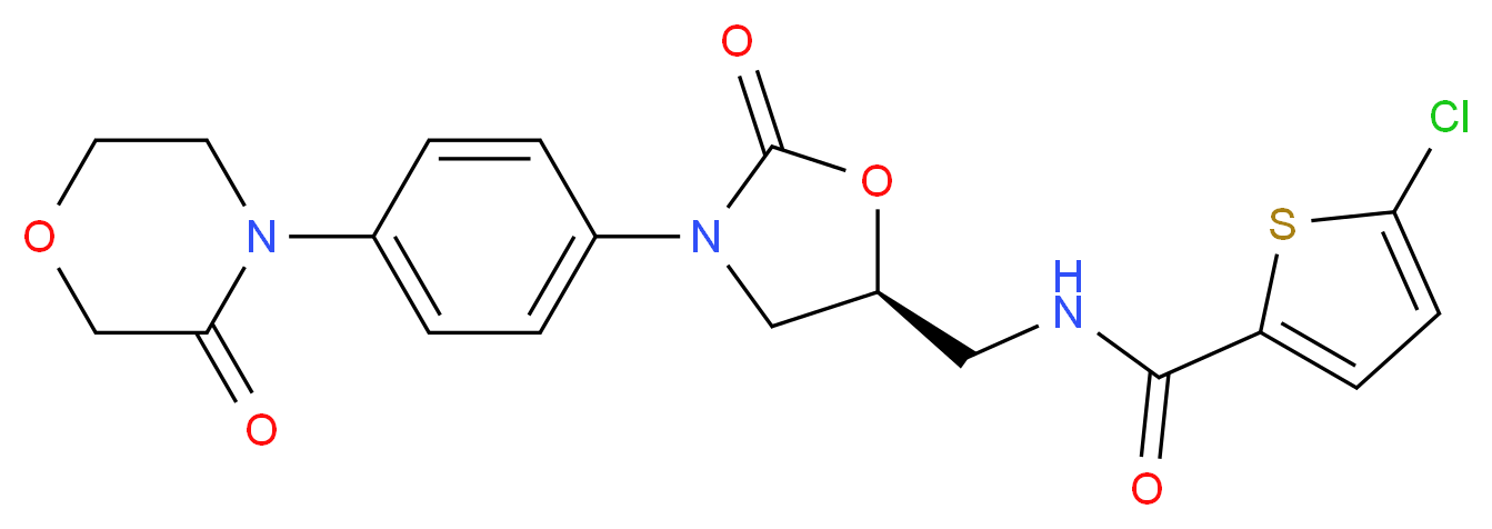 (S)-5-Chloro-N-((2-oxo-3-(4-(3-oxomorpholino)phenyl)-oxazolidin-5-yl)methyl)thiophene-2-carboxamide_分子结构_CAS_366789-02-8)