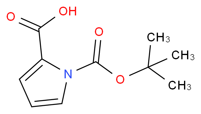 1-[(tert-butoxy)carbonyl]-1H-pyrrole-2-carboxylic acid_分子结构_CAS_117657-40-6