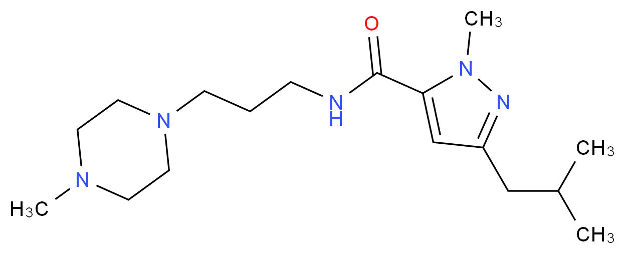 3-isobutyl-1-methyl-N-[3-(4-methyl-1-piperazinyl)propyl]-1H-pyrazole-5-carboxamide_分子结构_CAS_)