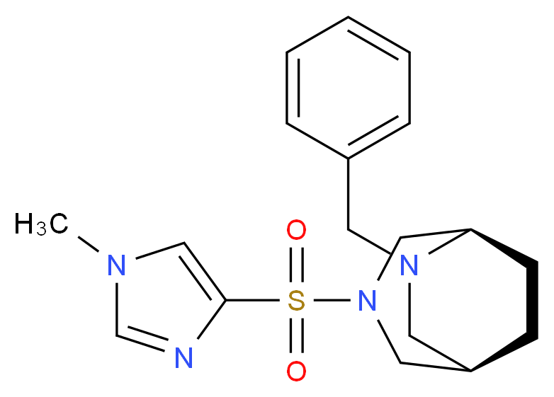 (1R*,5R*)-6-benzyl-3-[(1-methyl-1H-imidazol-4-yl)sulfonyl]-3,6-diazabicyclo[3.2.2]nonane_分子结构_CAS_)
