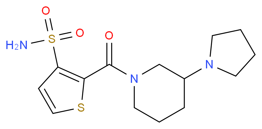 2-{[3-(1-pyrrolidinyl)-1-piperidinyl]carbonyl}-3-thiophenesulfonamide_分子结构_CAS_)